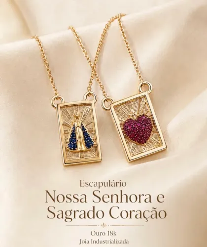 Escapulário nossa senhora e coração sagrado