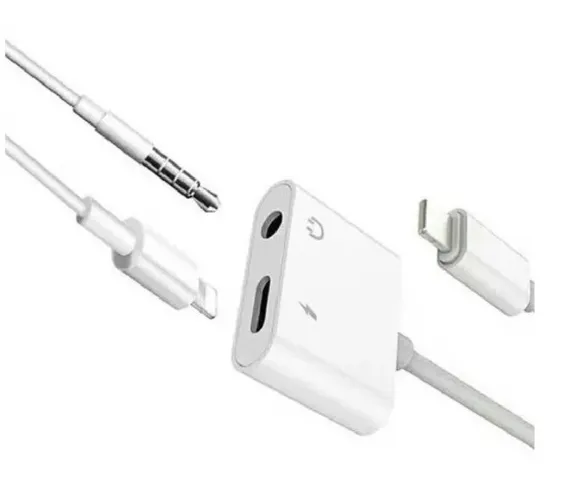 Adaptador Fone De Ouvido Lightning P2 3.5mm E Carregador