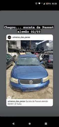 sucata passat alemão 02/03 1.8 turbo 