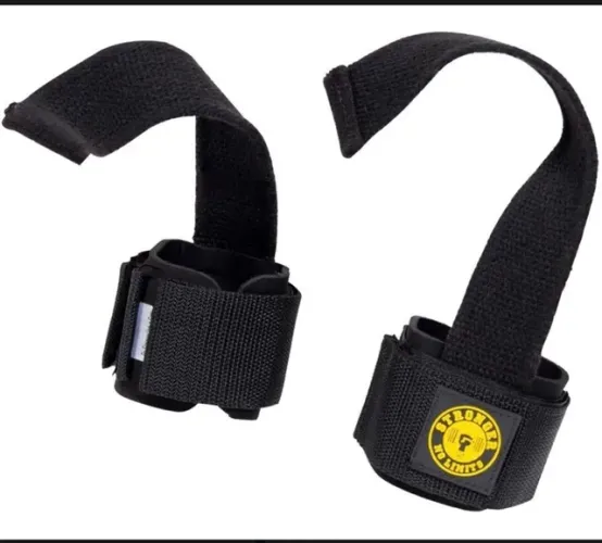 Straps Monster Par Academia Costas Punho Musculação Luva Cor Preto