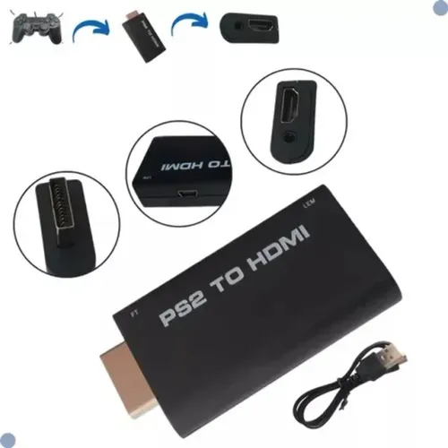 Adaptador Conversor PS2 Para Hdmi Play 2 to Hdmi