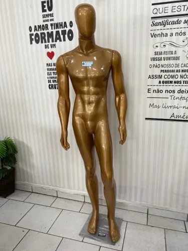Manequim masculino smart  dourado 