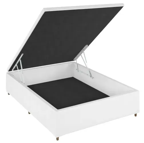 Cama box baú casal branca 18339 - FRETE GRÁTIS
