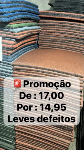 Promoção Piso 50x50cm 11mm -15mm -20mm borracha academia playground - Leves Defeitos 14,95