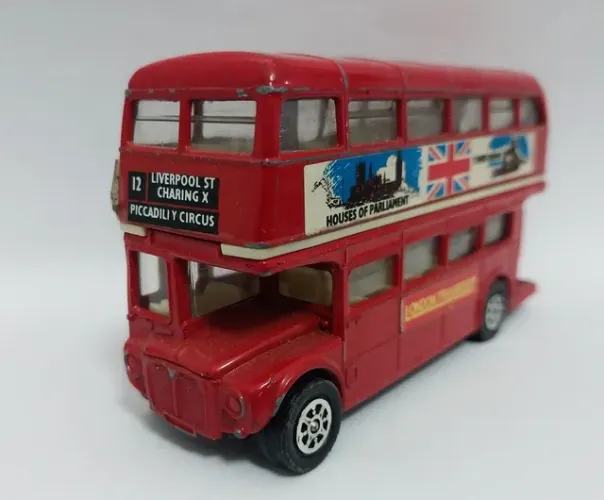 Miniatura Ônibus ,London Routemaster Bus -vermelho Seerol-12 cm<br>