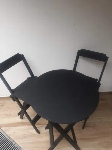 Conjunto mesa bistrô + 2 banquetas dobráveis direto do fabricante