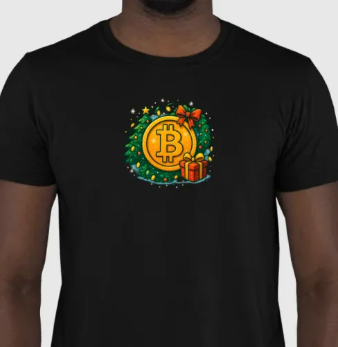 Camiseta Bitcoin de Natal camisetas estampadas criptomoedas