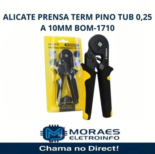 Alicate prensa terminais tubular de 0.25 A 10MM