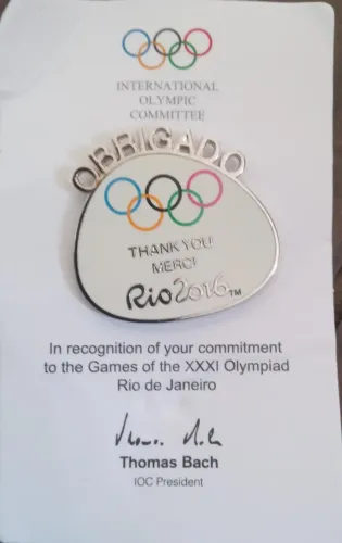 Pins exclusivo dos Voluntários das Olimpíadas Rio 2016