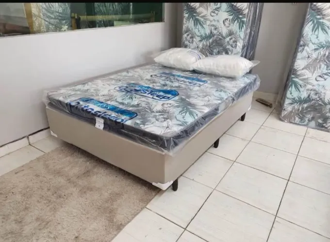 Cama casal com colchão D20 grátis entrega e travesseiro