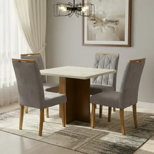 Mesa Helo com 4 cadeiras Yasmin - Entrega Rápida