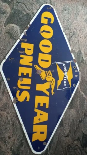 Placa  Goodyear Pneus - Antiga esmaltada 