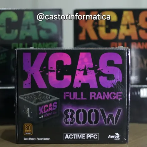 Fonte Gamer 800W reais 80 Plus bronze Full Range APFC AeroCool
