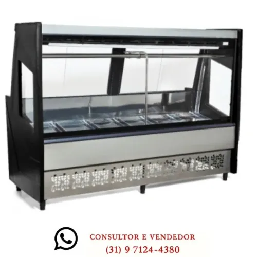 Balcão de Açougue Luxo 2M Polar Preto 220v