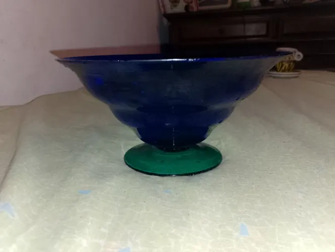 Fruteira vidro azul 