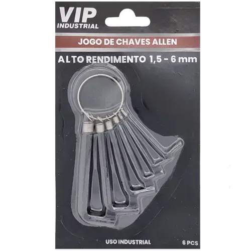 JOGO DE CHAVE ALLEN L 1,5 A 6MM C/6PCS VIP INDUSTRIAL