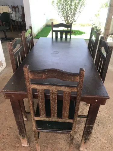 Mesa madeira 6 cadeiras