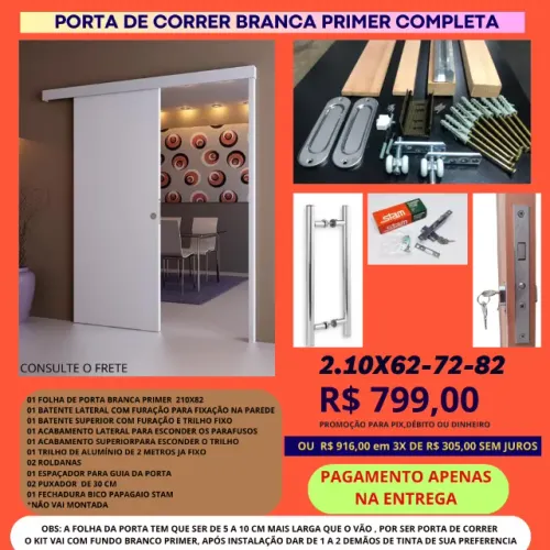 porta de correr suspença - 2.10x82- pagamento na entrega - frete a/c