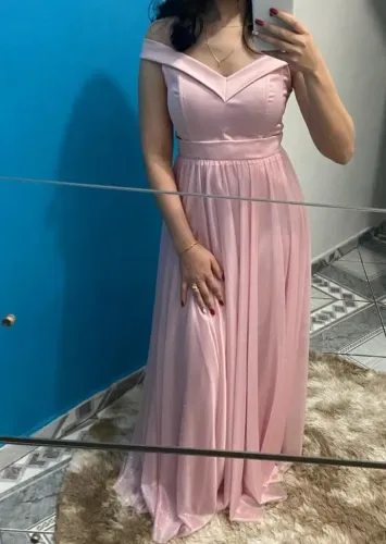 vestido de festa rosa bebê
