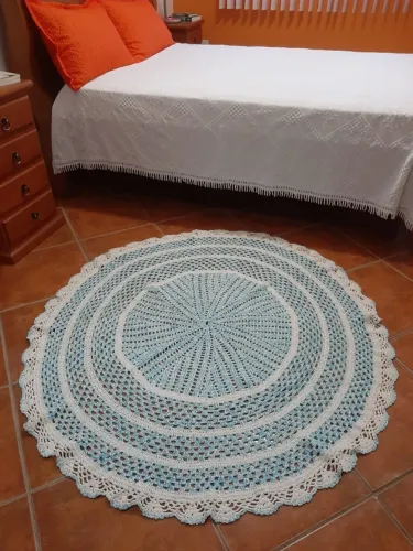 tapetes redondo crochê