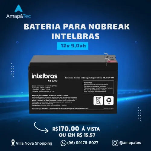 Bateria Nobreak Intelbras 12v 9,0ah