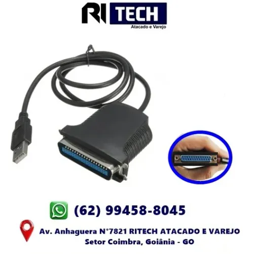 Cabo Impressora Paralelo 36 pinos para USB 2.0