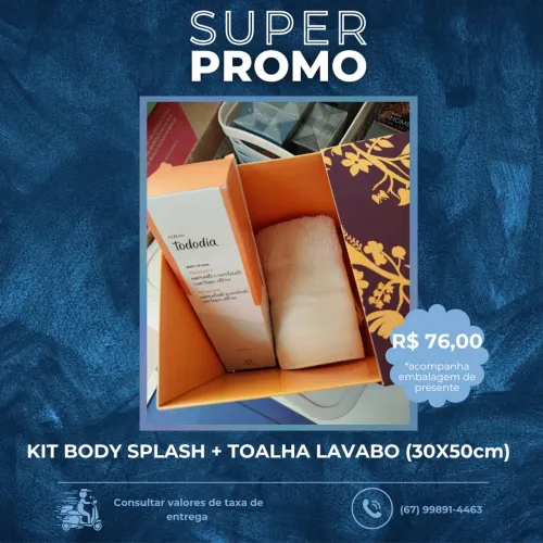 Kit Body Splash Natura Tododia + Toalha Lavabo 