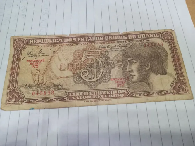 Cédula antiga de 5 cruzeiros