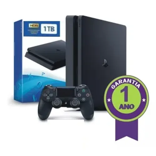 Console Sony Ps4 Slim 1TB Playstation 4 1TB + 01 Ano De Garantia + Jogo