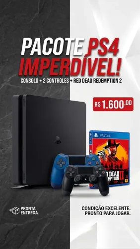 PS4 SLIM 500 GB DOIS CONTROLES +JOGO