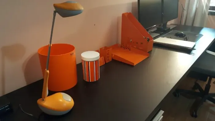 conjunto para mesa de trabalho com luminária tok stok
