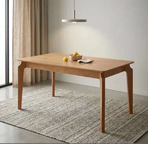 Mesa de Jantar Belluno 1,20 m Mel Off White com Vidro