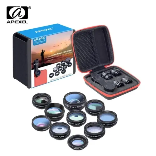 Kit Lentes Filtros Apexel 10 Em 1 Para Celular Universal