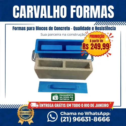 Forma para bloco 09x19x39 cm.