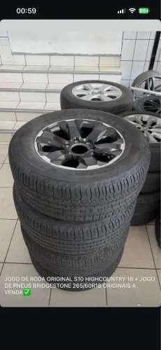 Jogo de rodas originais S10 Highcountry 18 + pneus 265/60- 18 BRIGDESTONE Seminovos