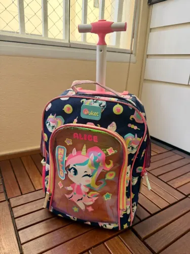 Mochila Puket com Rodinha Unicórnio Kawaii