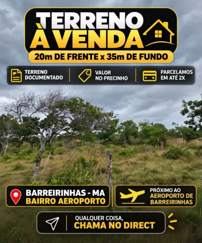 Vendo terreno em Barreirinhas, na rua do aeroporto