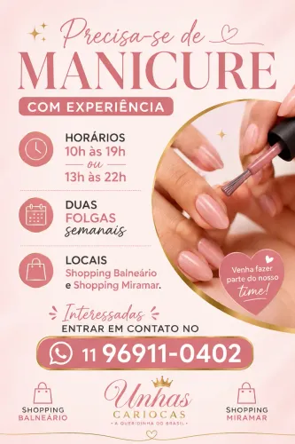 Vagas para Manicure