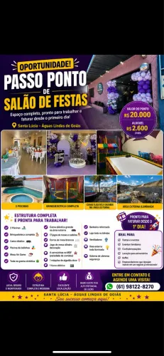 Passo ponto salão de festas águas lindas