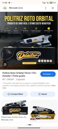 Politriz roto orbital detailer nova nunca usada 220v. 