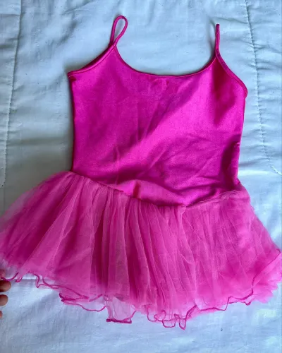 Roupinha Bailarina Rosa com Tule Infantil - Tam. 3 a 5 anos