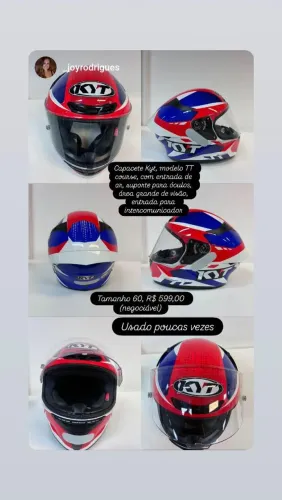 Capacete KYT TT Course 60 Novo (usado poucas vezes)