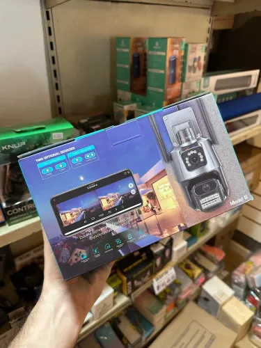 CÂMERA SEGURANÇA IP WIFI P11-QQ6 LENTE DUPLA 6MP ICSEE PRETA