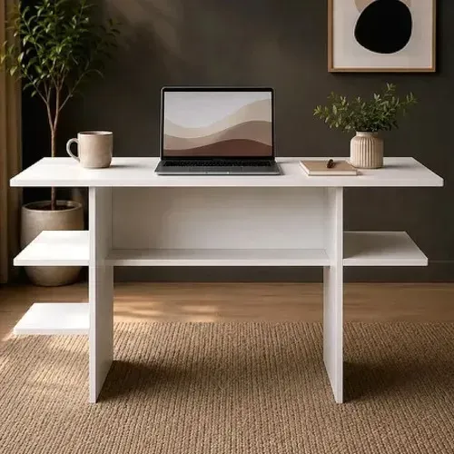 Mesa Computador Home Office Escrivaninha com Nichos