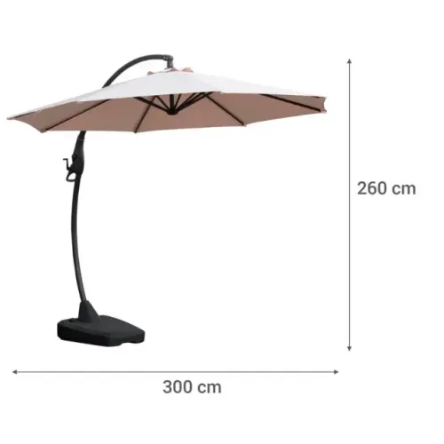 Ombrelone Lat Alu 3m Napoli com Base Nt Just Home Collection