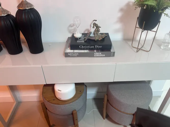 Aparador Off White Laqueado com 3 Gavetas - Moderno e Elegante