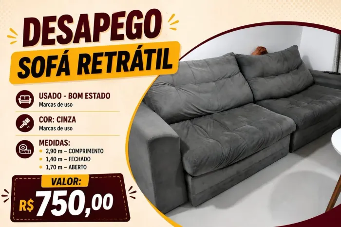 Sofá Retrátil Usado!