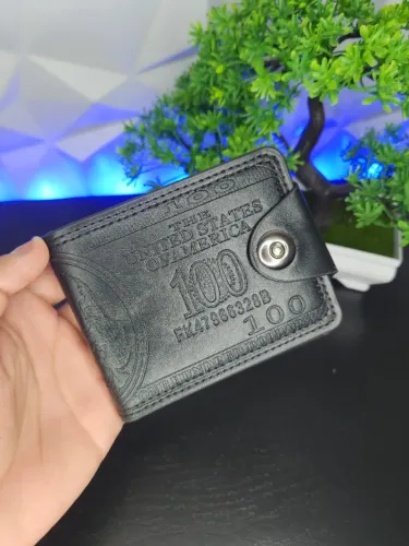 Carteira Masculina Design Nota de 100 Dólares - Atrair Prosperidade