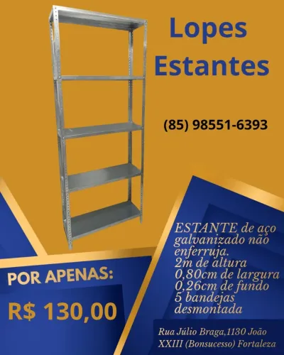 ESTANTE DE AÇO GALVANIZADO NA PROMOÇÃO