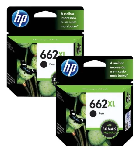 Kit 2 cartuchos HP 662XL Preto Original